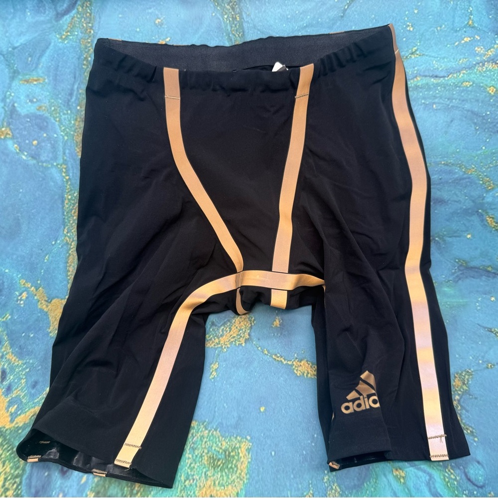 Adidas Adizero FS jammer competition suit Black with Gold Stripes